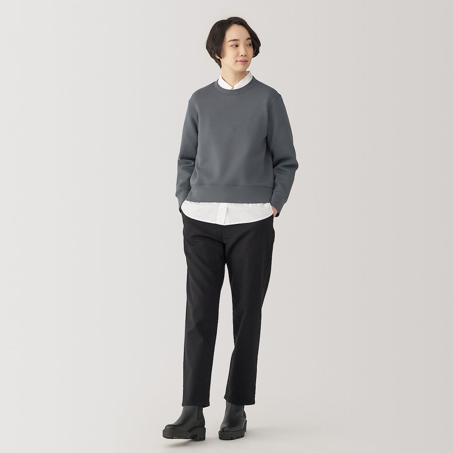 W's Double knitted Crew neck SweatshirtBlackXS