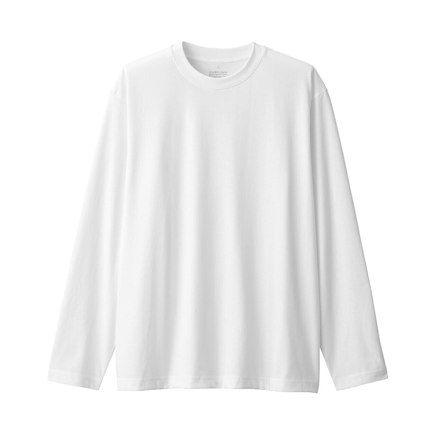 M's Jersey crew neck L/Slv T-shirt WhiteXS