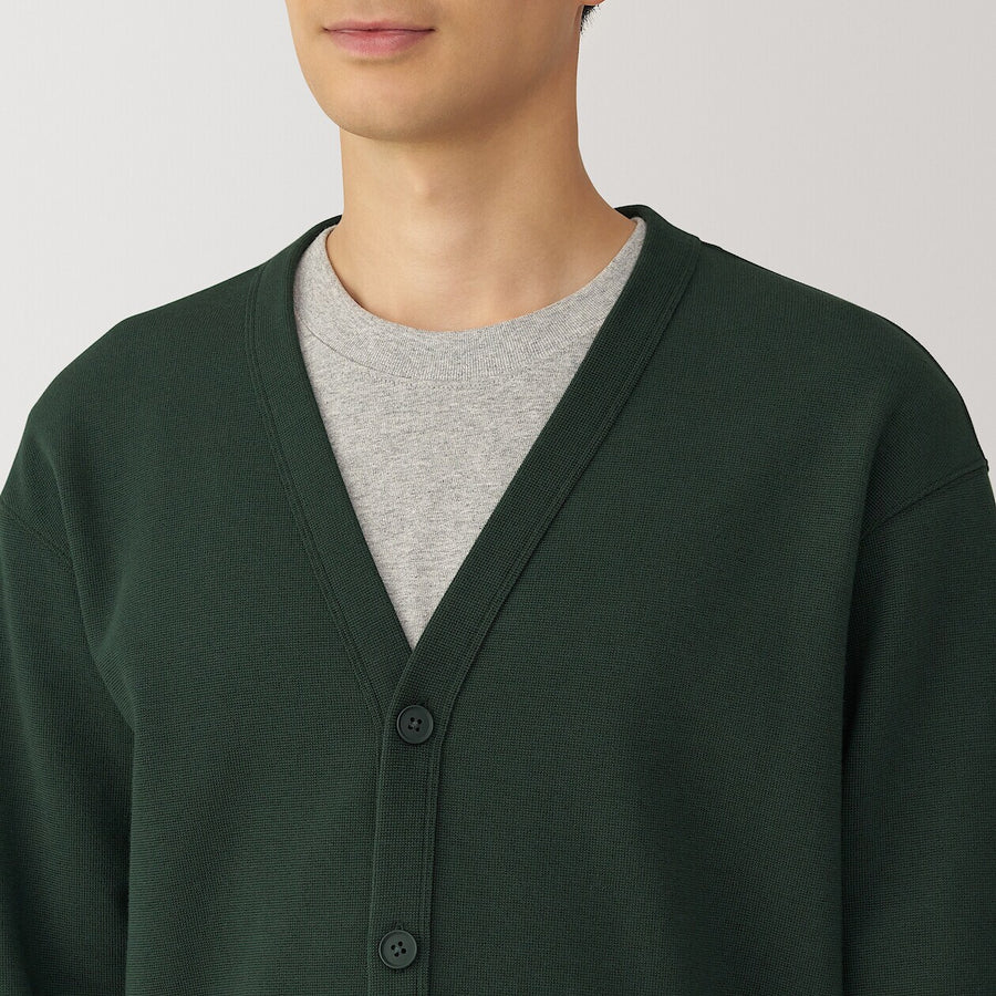 Men's Double knits milano rib V-neck cardiganGreyXS