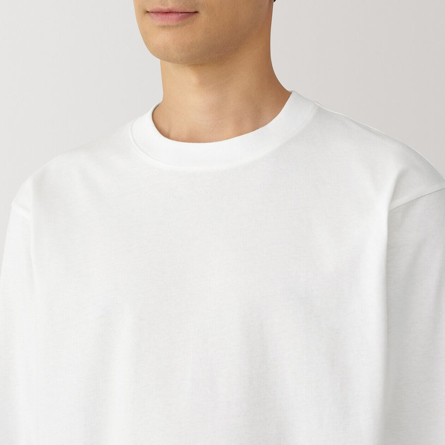 M's Brushed jersey crew neck L/Slv T-shirt WhiteXS