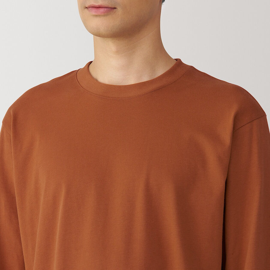 M's Brushed jersey crew neck L/Slv T-shirt WhiteXS