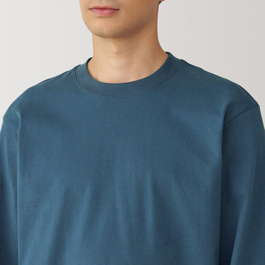 M's Brushed jersey crew neck L/Slv T-shirt WhiteXS