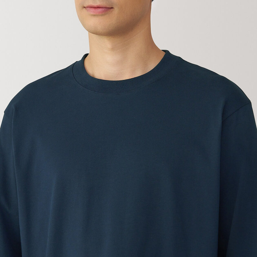 M's Brushed jersey crew neck L/Slv T-shirt WhiteXS