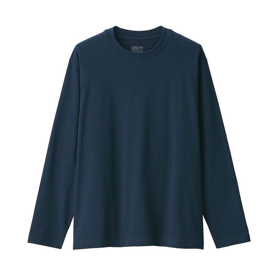 M's Brushed jersey crew neck L/Slv T-shirt WhiteXS