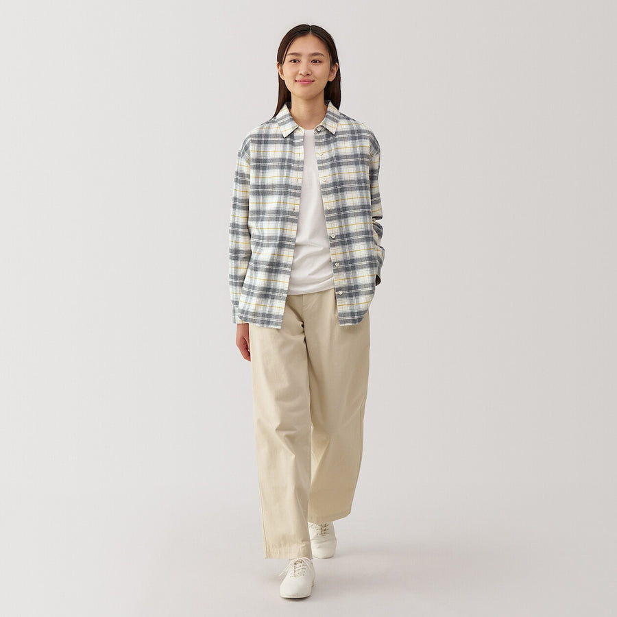 W's Dbl-brushed flannel regular collar LS shirtOff WhiteXS