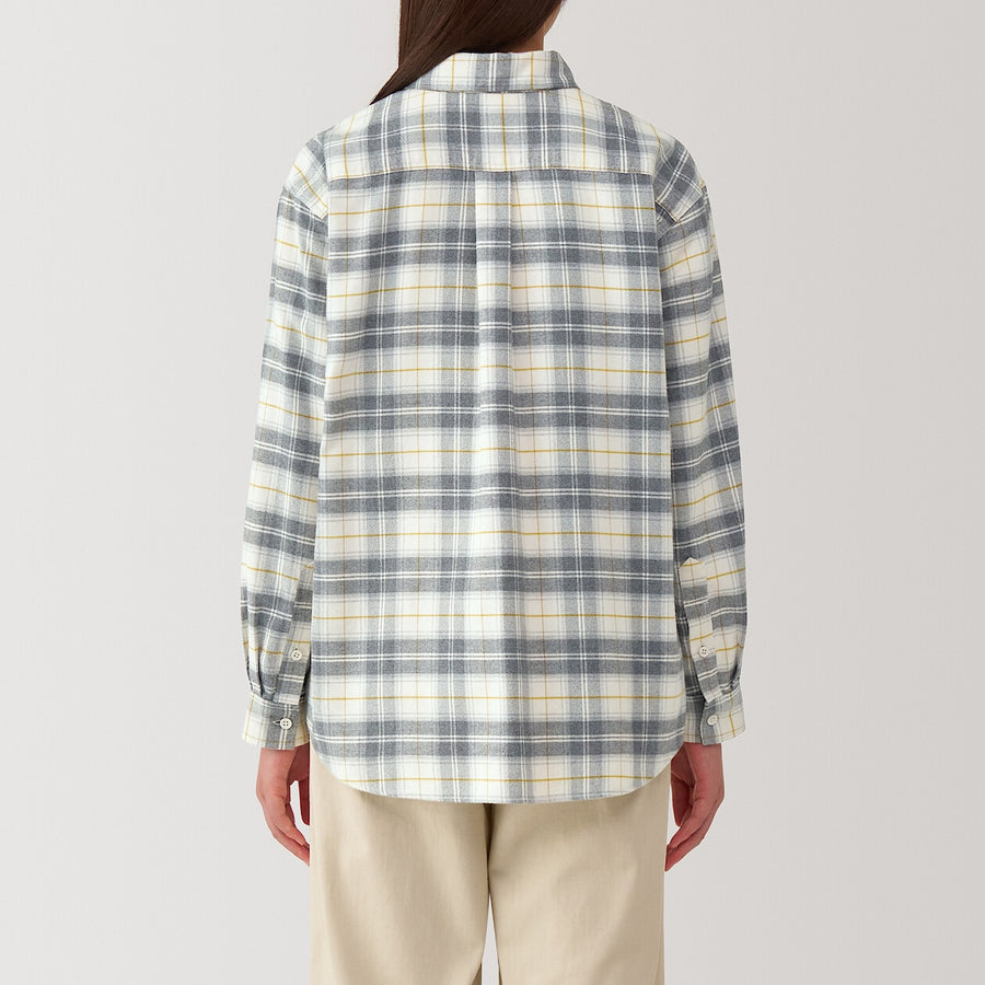 W's Dbl-brushed flannel regular collar LS shirtOff WhiteXS