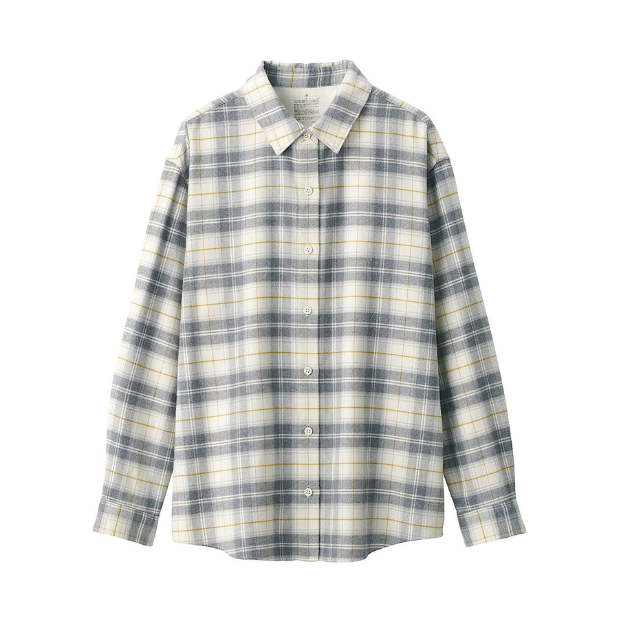 W's Dbl-brushed flannel regular collar LS shirtOff WhiteXS