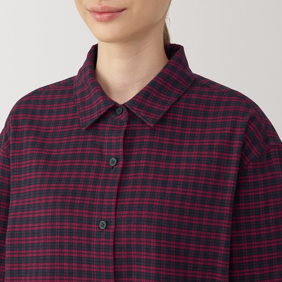 W's Dbl-brushed flannel regular collar LS shirtOff WhiteXS