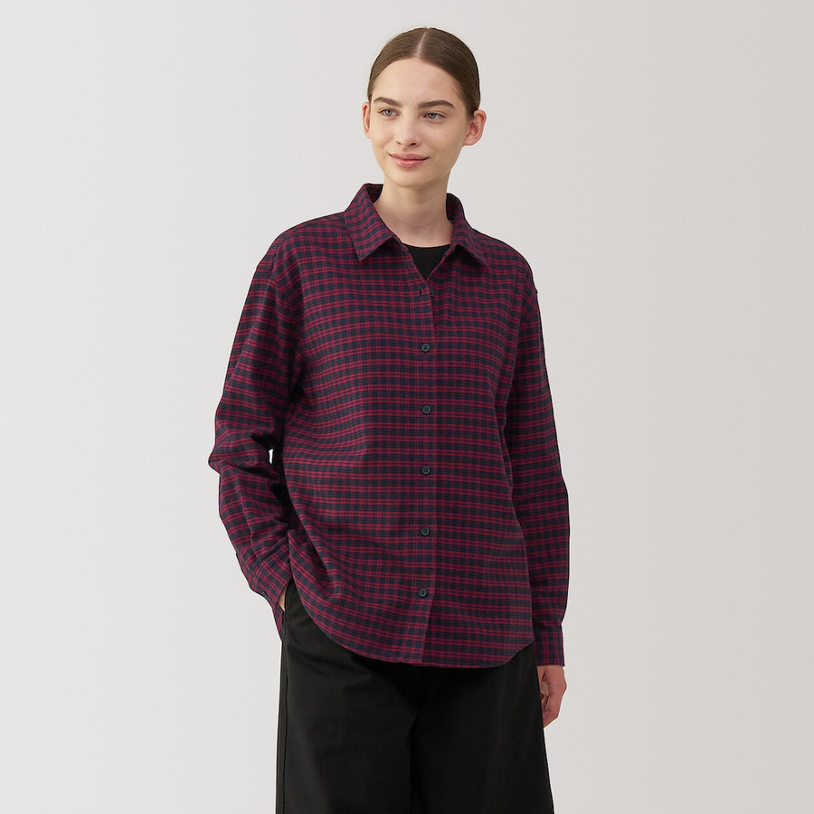 W's Dbl-brushed flannel regular collar LS shirtOff WhiteXS