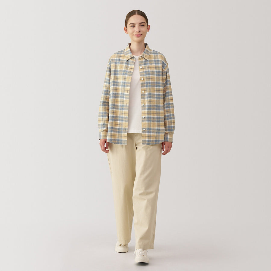 W's Dbl-brushed flannel regular collar LS shirtOff WhiteXS