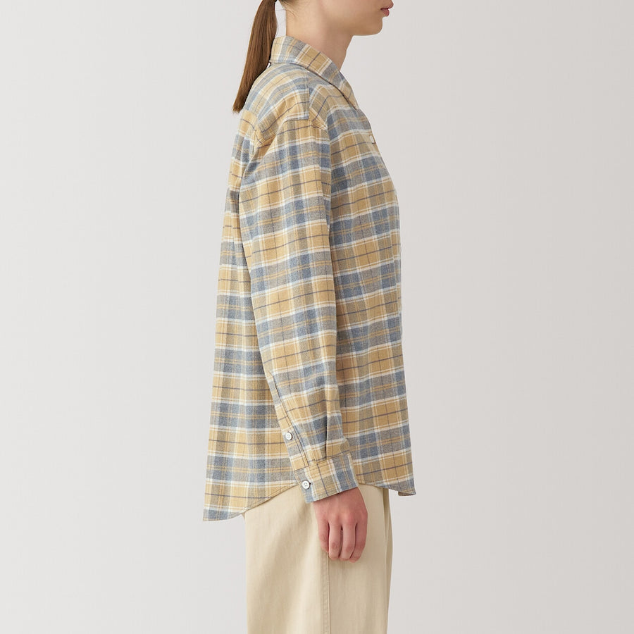 W's Dbl-brushed flannel regular collar LS shirtOff WhiteXS