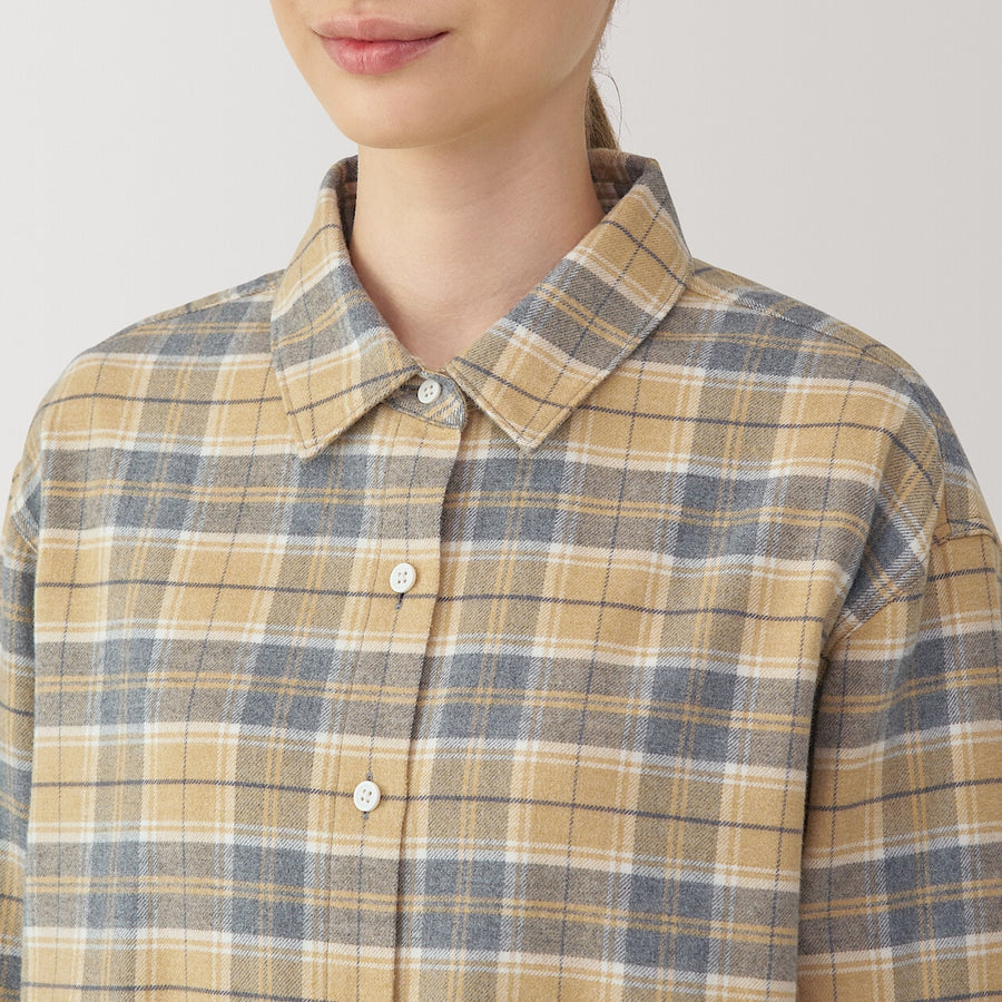 W's Dbl-brushed flannel regular collar LS shirtOff WhiteXS