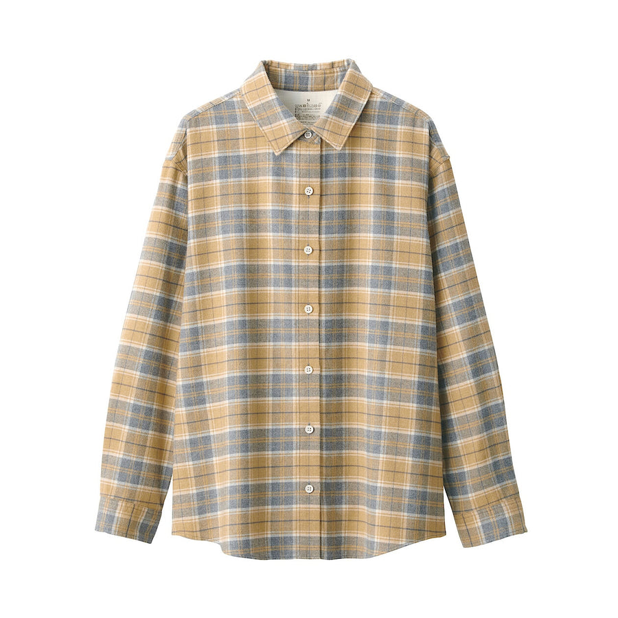 W's Dbl-brushed flannel regular collar LS shirtOff WhiteXS