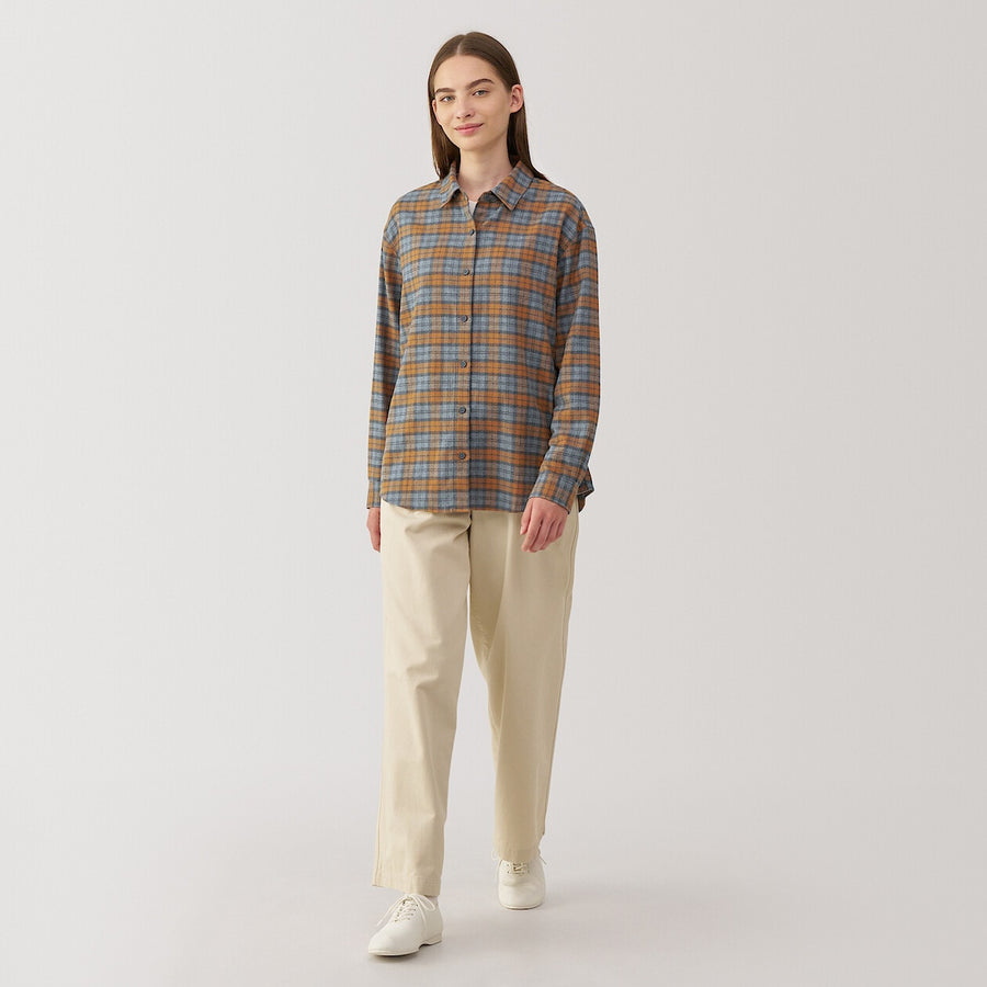 W's Dbl-brushed flannel regular collar LS shirtOff WhiteXS