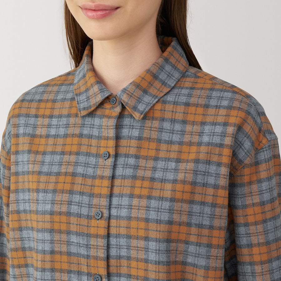 W's Dbl-brushed flannel regular collar LS shirtOff WhiteXS