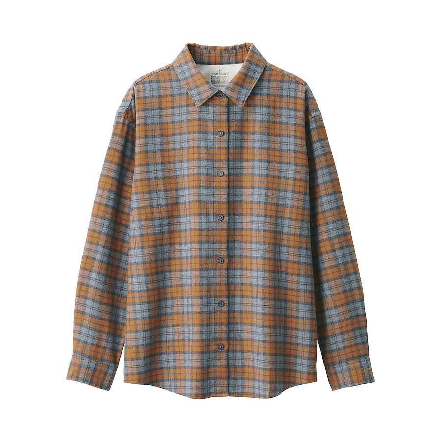 W's Dbl-brushed flannel regular collar LS shirtOff WhiteXS