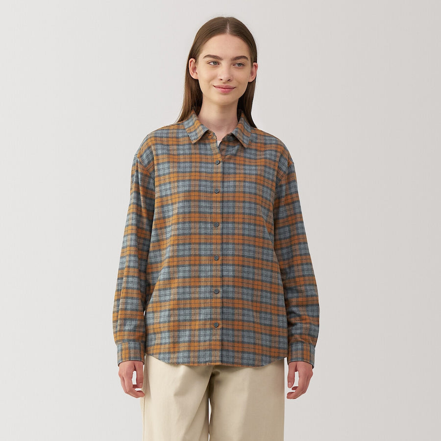 W's Dbl-brushed flannel regular collar LS shirtOff WhiteXS