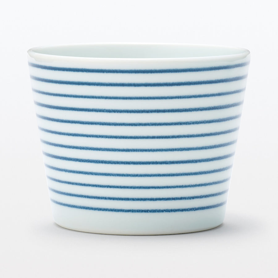 Hasami ware Noodle soup cup - Horizontal Stripes