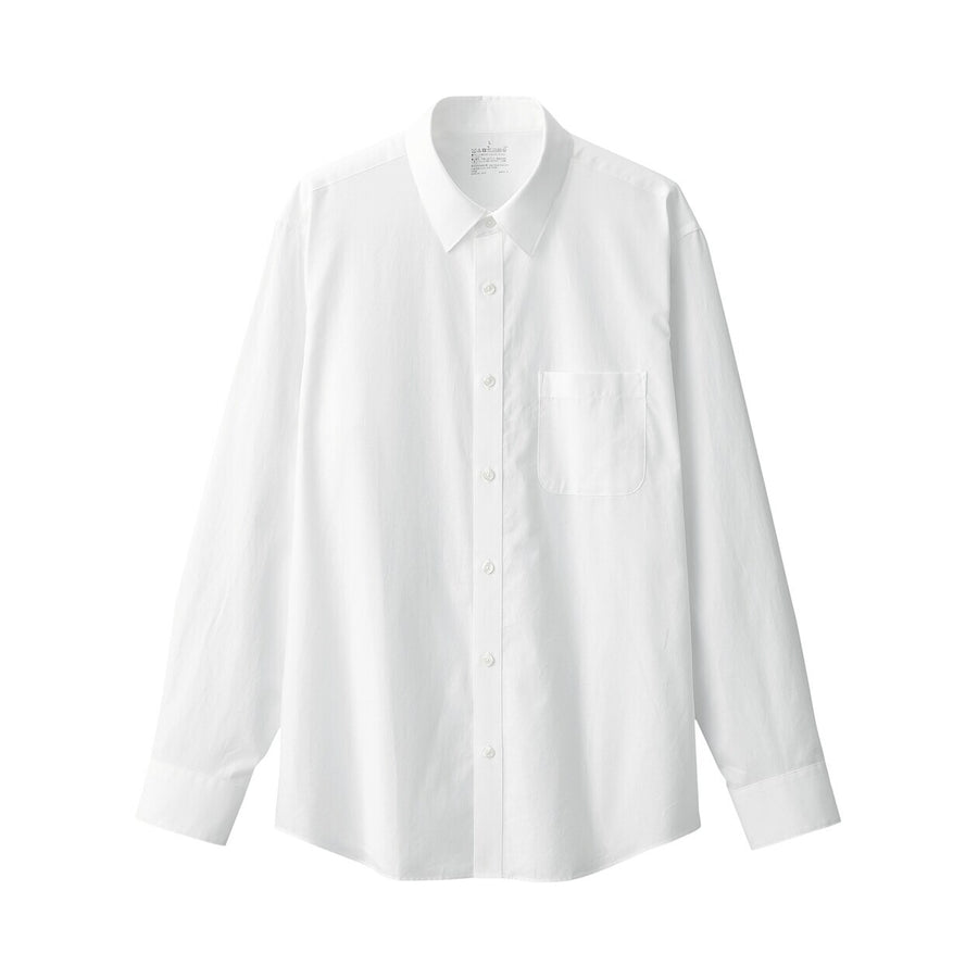 M's Washed broadcloth L/S shirt WhiteXS