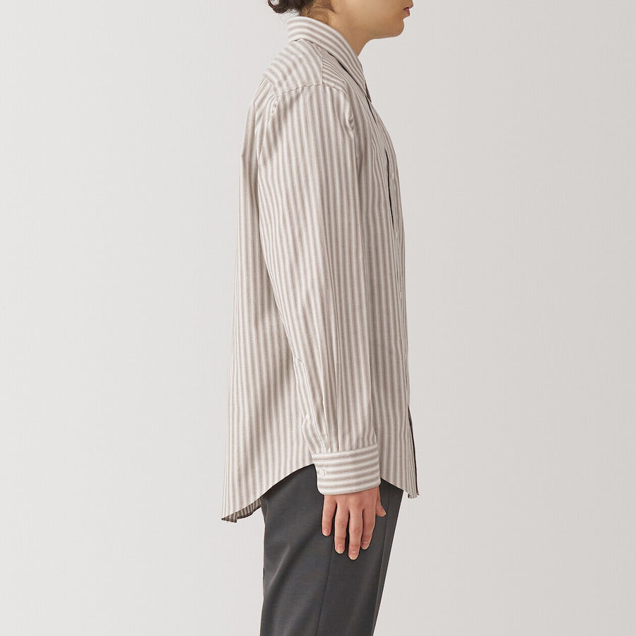 M's Washed broadcloth L/S shirt WhiteXS