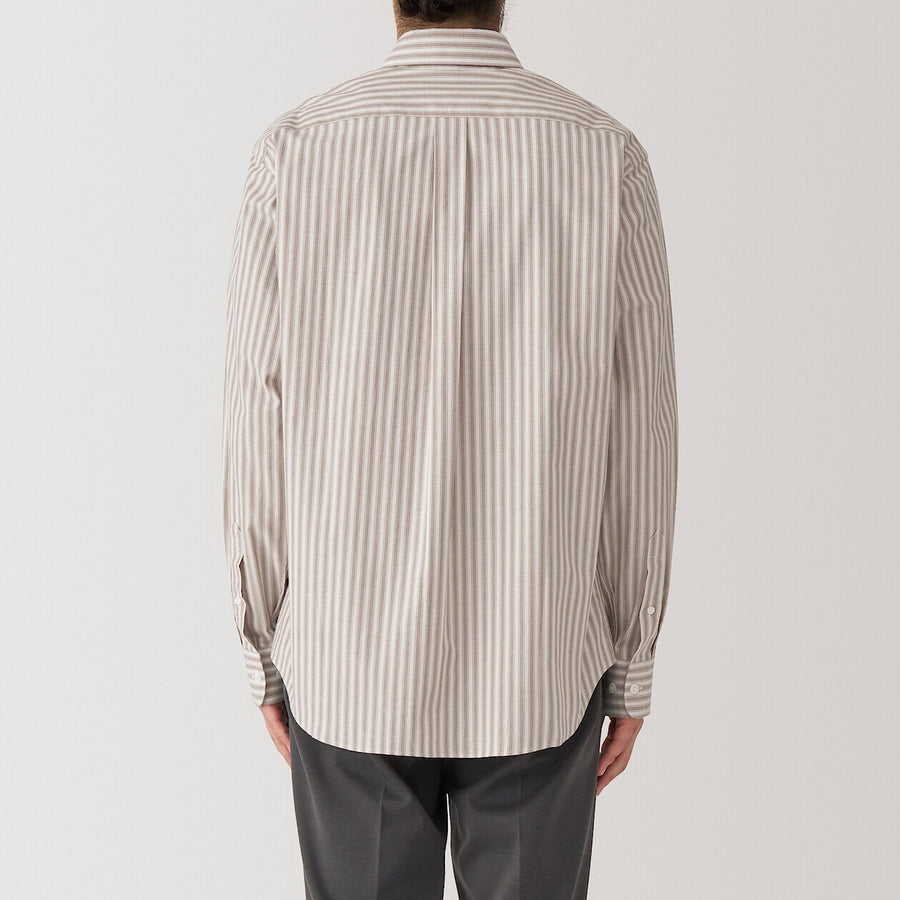 M's Washed broadcloth L/S shirt WhiteXS