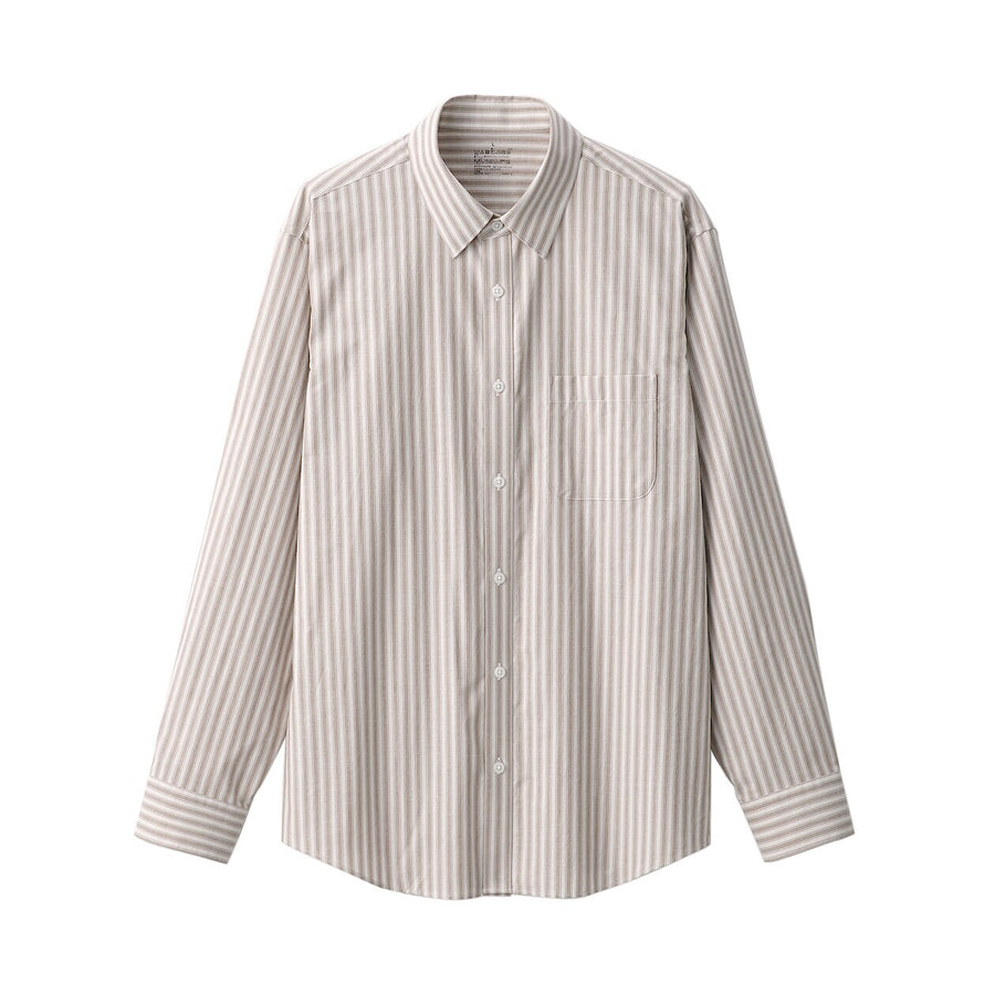 M's Washed broadcloth L/S shirt WhiteXS