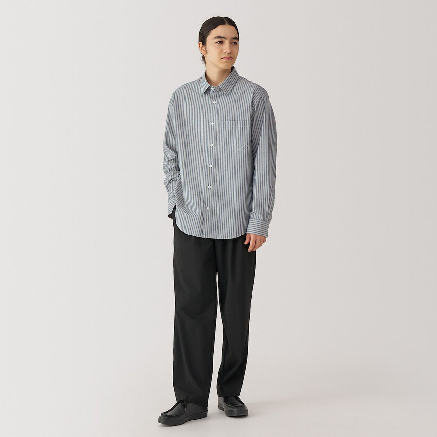 M's Washed broadcloth L/S shirt WhiteXS