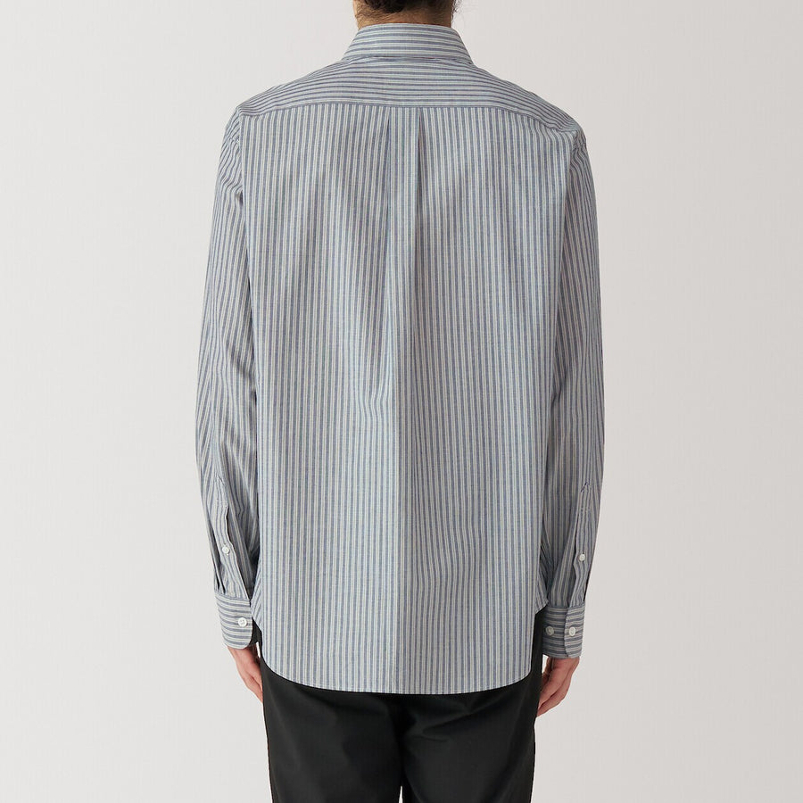 M's Washed broadcloth L/S shirt WhiteXS