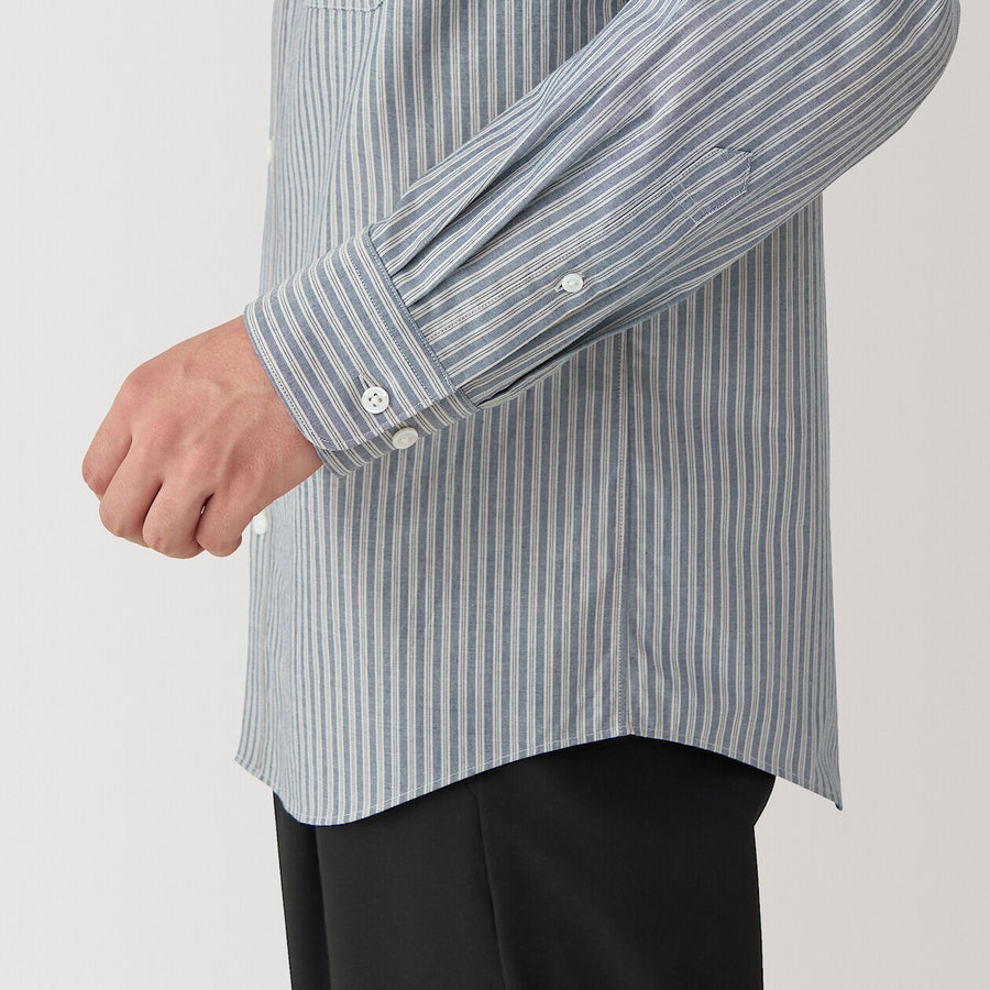 M's Washed broadcloth L/S shirt WhiteXS