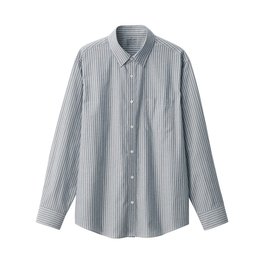 M's Washed broadcloth L/S shirt WhiteXS