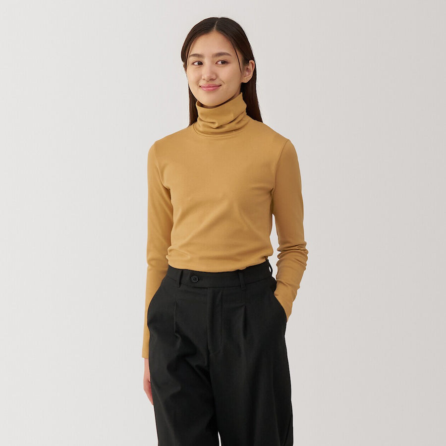 W's Brushed ribbed Turtle neck L/S T-shirtBlackXS