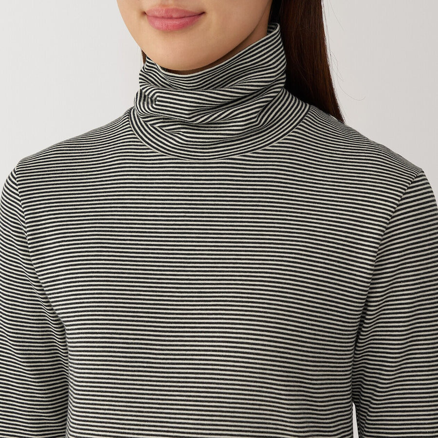 W's Brushed ribbed Turtle neck L/S T-shirtBlackXS