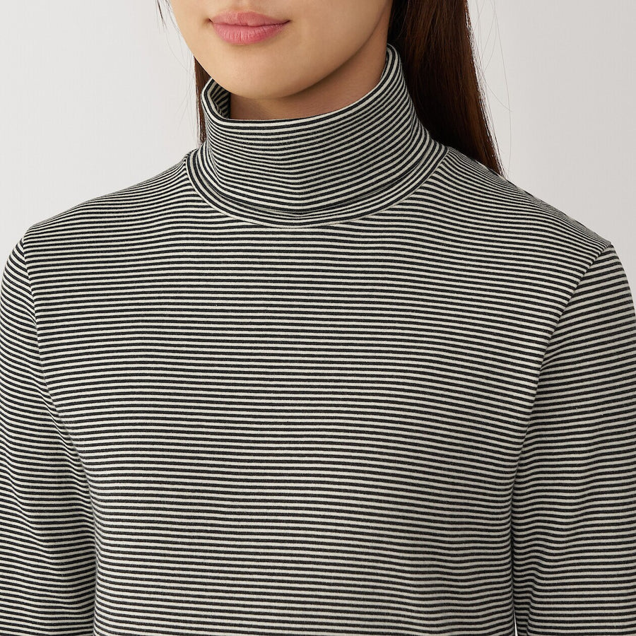 W's Brushed ribbed Turtle neck L/S T-shirtBlackXS