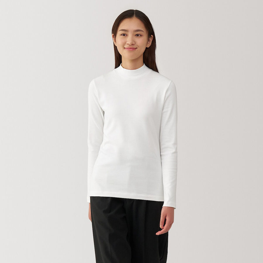 W's Brushed ribbed High neck L/S T-shirtBlackXS