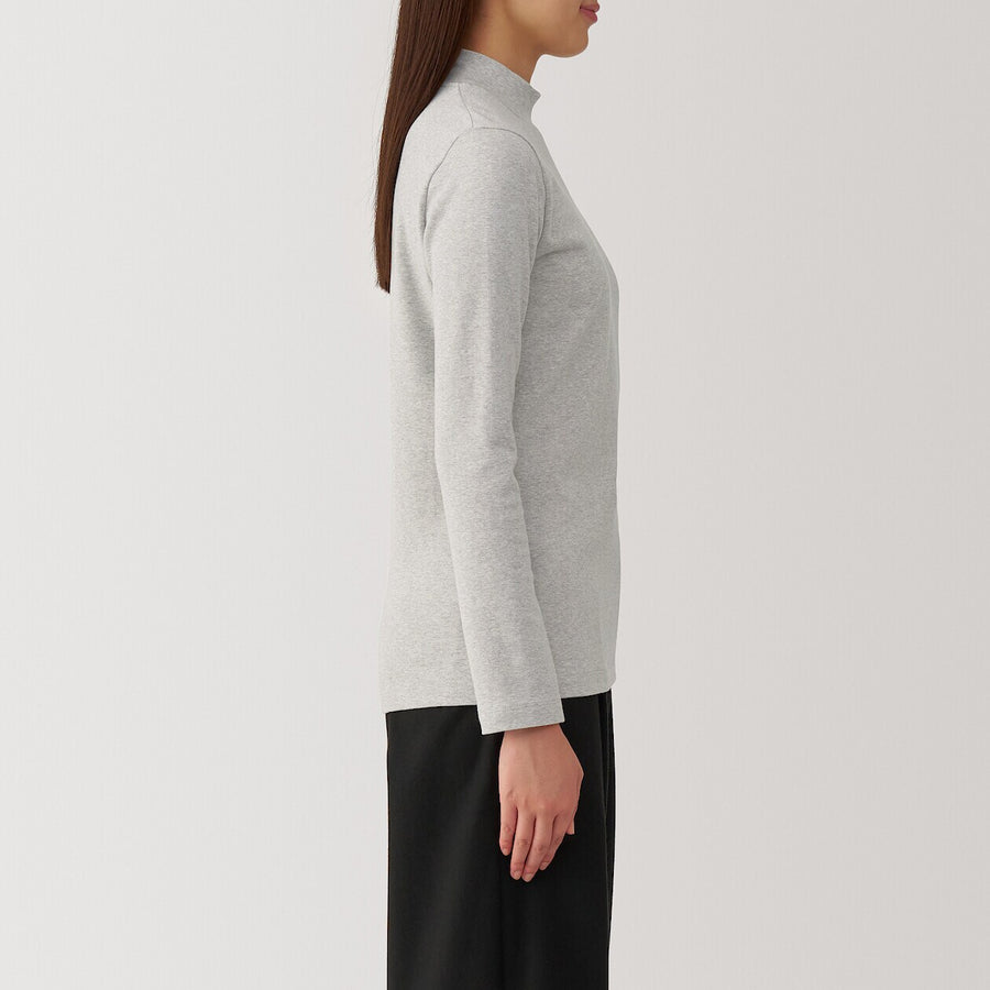 W's Brushed ribbed High neck L/S T-shirtBlackXS