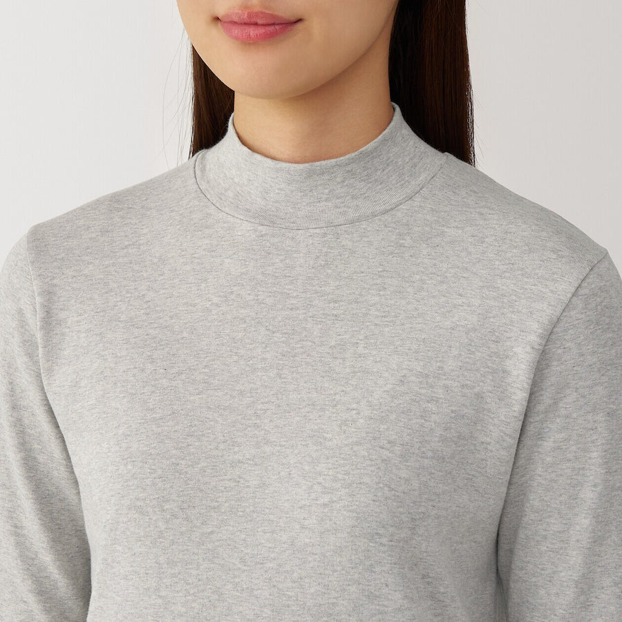 W's Brushed ribbed High neck L/S T-shirtBlackXS