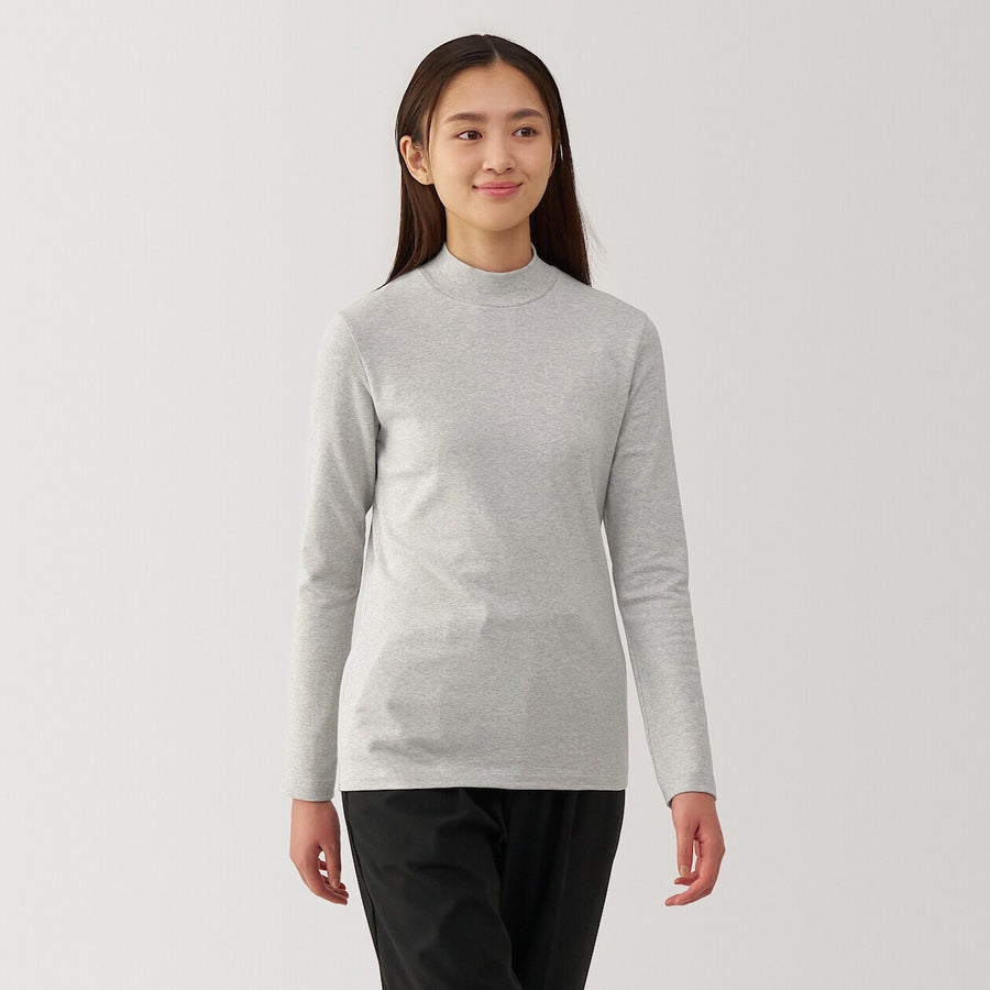 W's Brushed ribbed High neck L/S T-shirtBlackXS