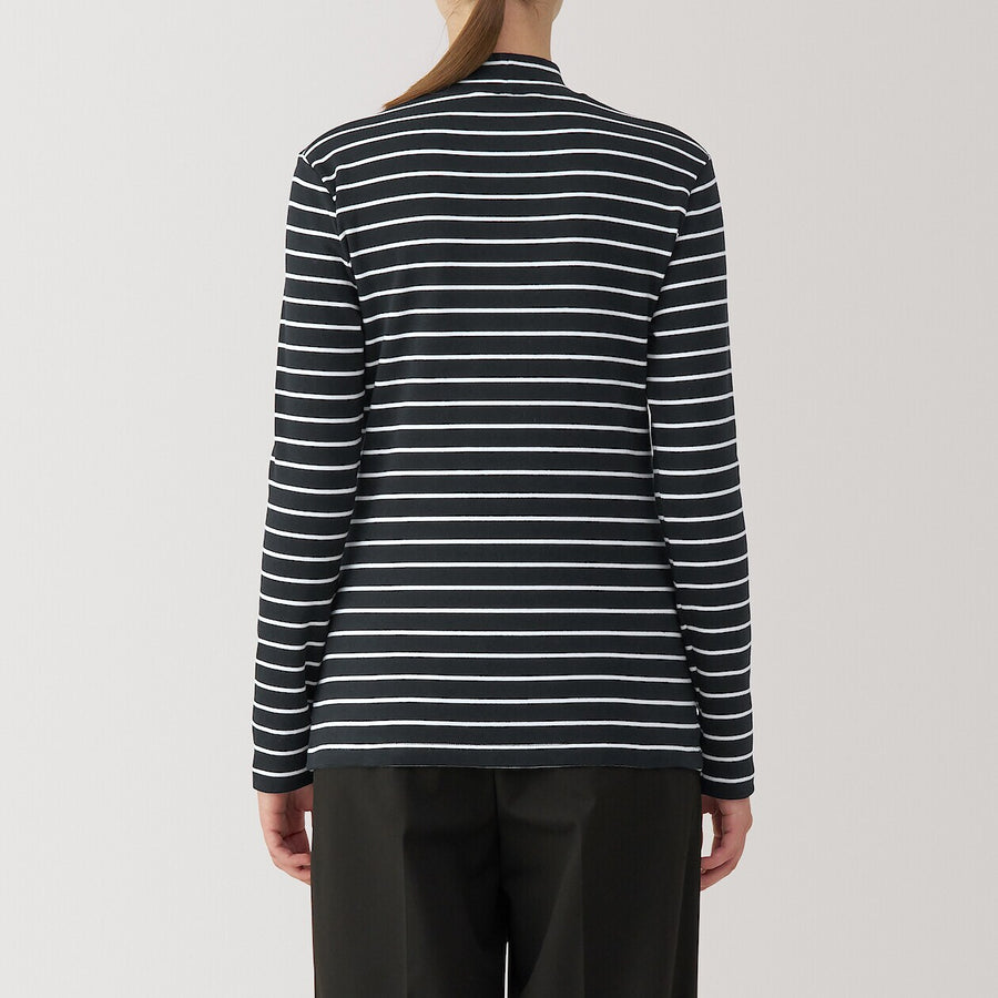 W's Brushed ribbed High neck L/S T-shirtBlackXS