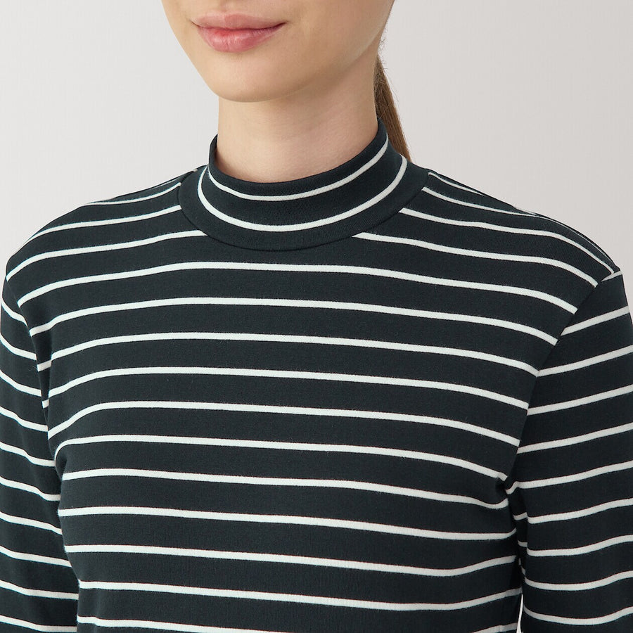 W's Brushed ribbed High neck L/S T-shirtBlackXS