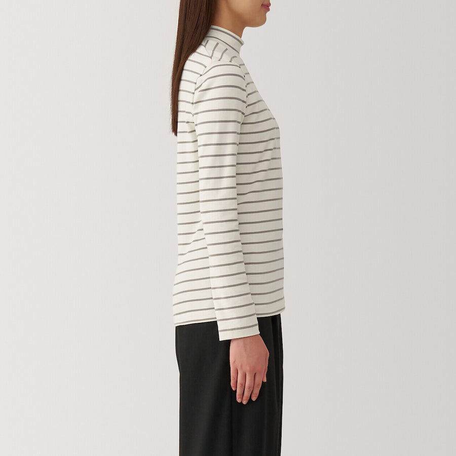 W's Brushed ribbed High neck L/S T-shirtBlackXS