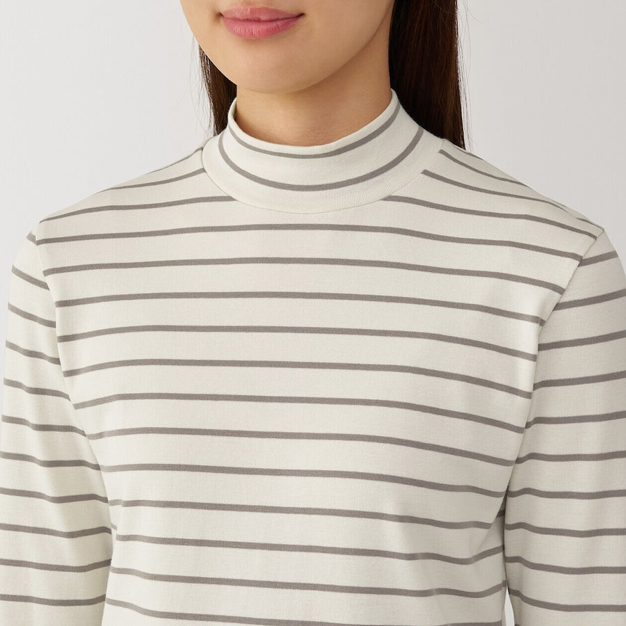 W's Brushed ribbed High neck L/S T-shirtBlackXS