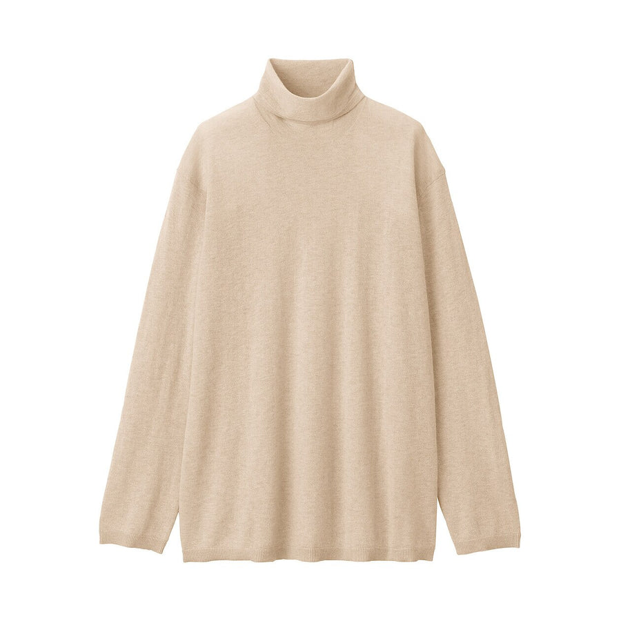 W's natural color cashmere turtleneck sweaterBeigeS