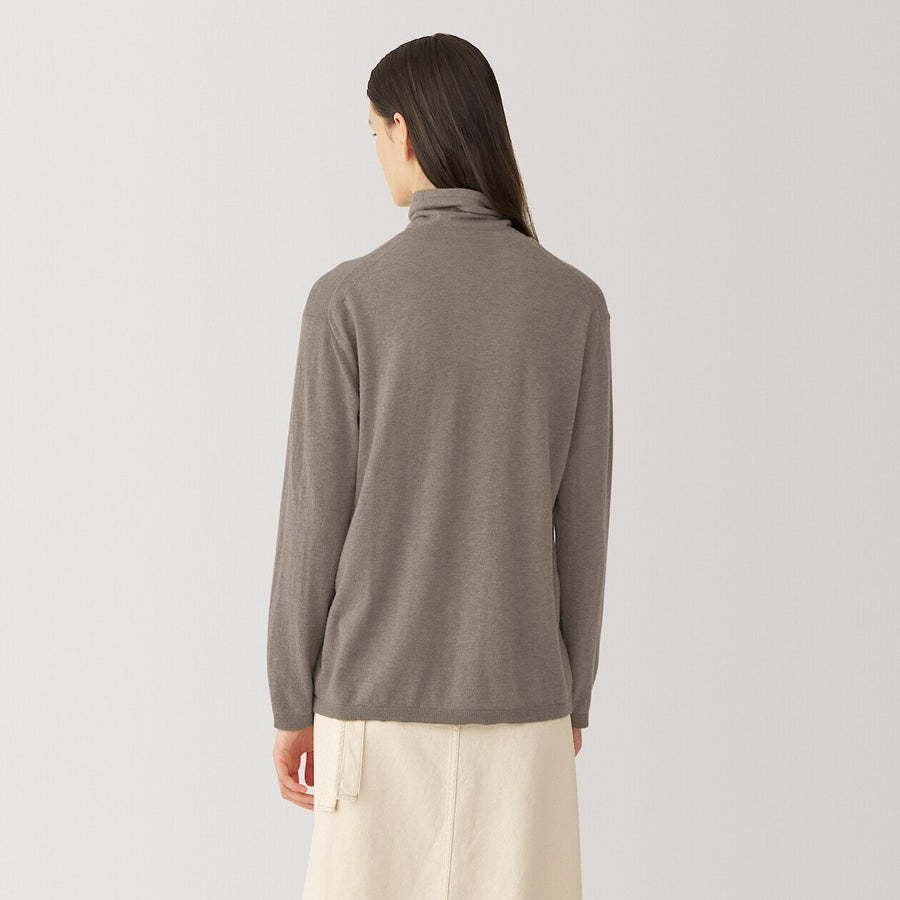 W's natural color cashmere turtleneck sweaterBeigeS