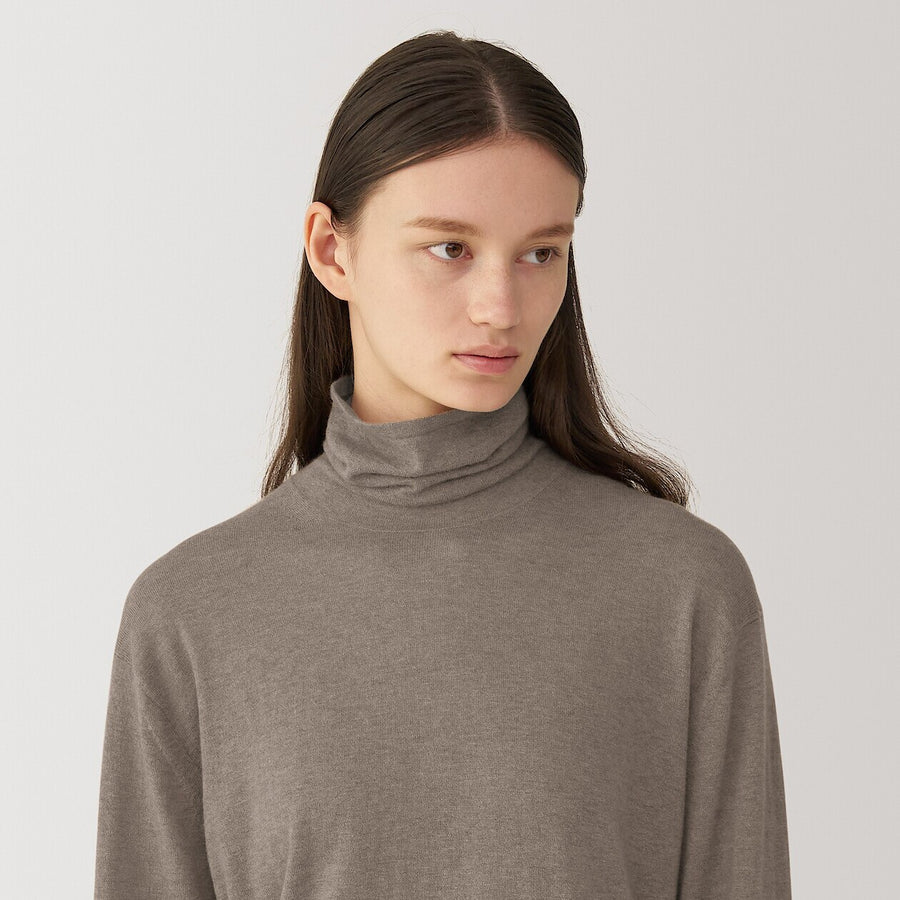 W's natural color cashmere turtleneck sweaterBeigeS