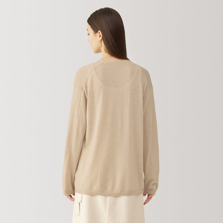 W's natural color cashmere cardigan BeigeS