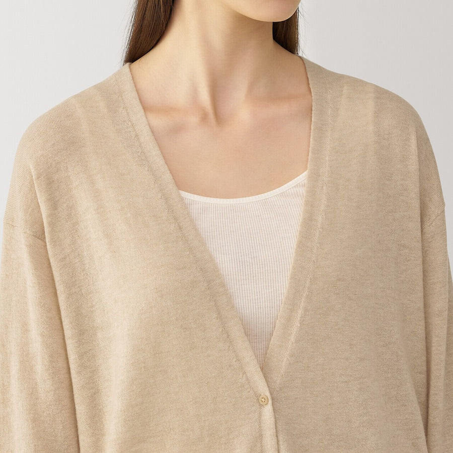 W's natural color cashmere cardigan BeigeS