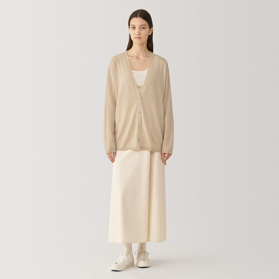 W's natural color cashmere cardigan BeigeS