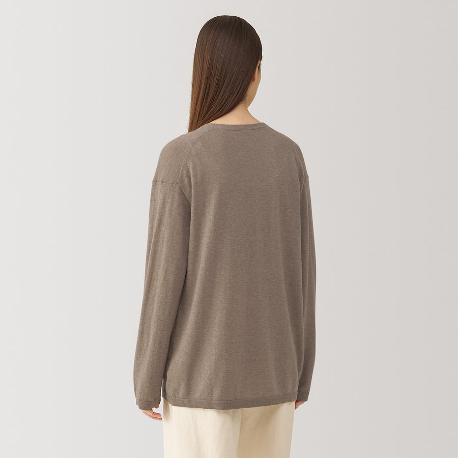 W's natural color cashmere cardigan BeigeS