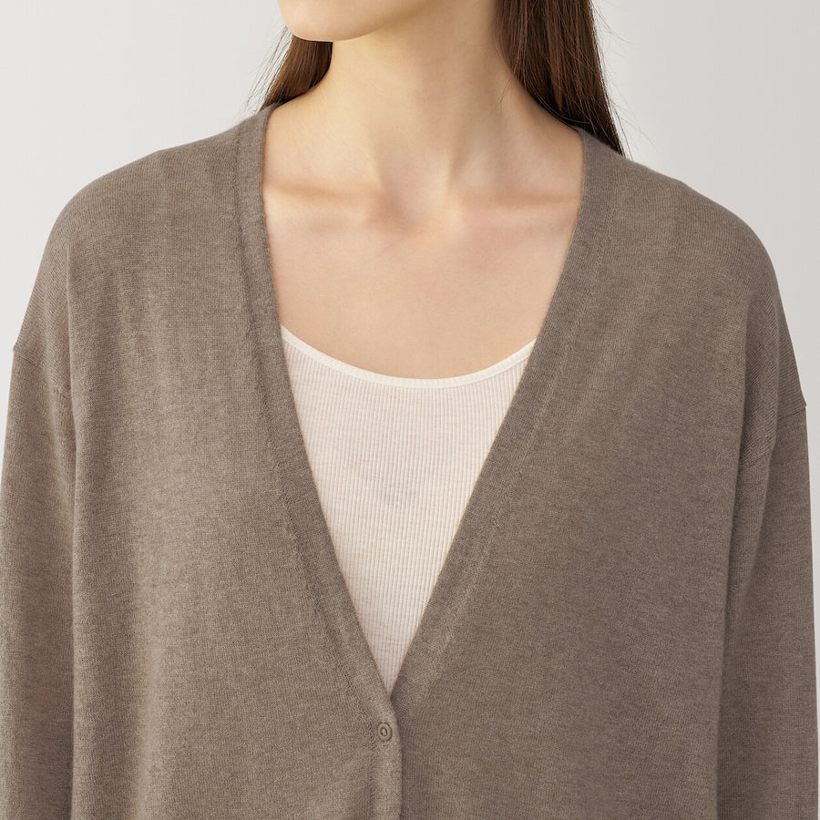 W's natural color cashmere cardigan BeigeS