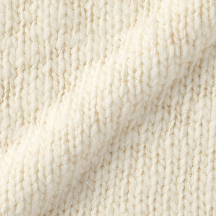 Women's wool low gauge  collared cardiganOff WhiteS